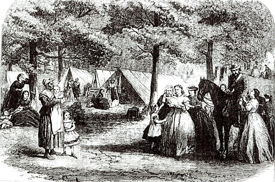 Southern refugees encamping in the woods near Vicksburg de American School