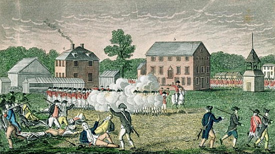 The Battle of Lexington, April 19th 1775, from ''Connecticut Historical Collections'', John Warner B de American School