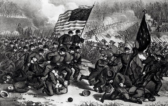 The Second Battle of Bull Run, Fought 29th August 1862, pub. Currier and Ives de American School