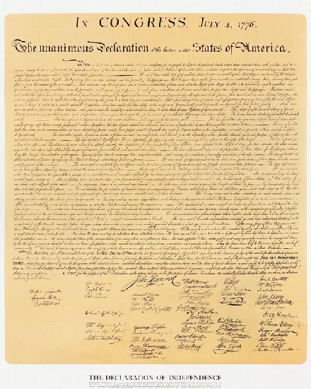 Declaration of Independence of the 13 United States of America of 1776