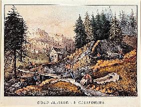 Gold Mining in California, published by  Currier & Ives