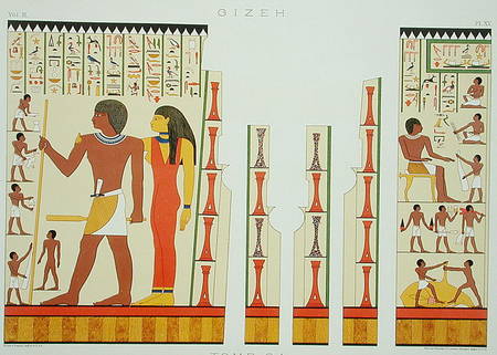 Tomb 24, Sepulchral Chamber No. 2, from Gizeh, Volume II, plate XV from 'Ancient Egypt' by Samuel Au de American School
