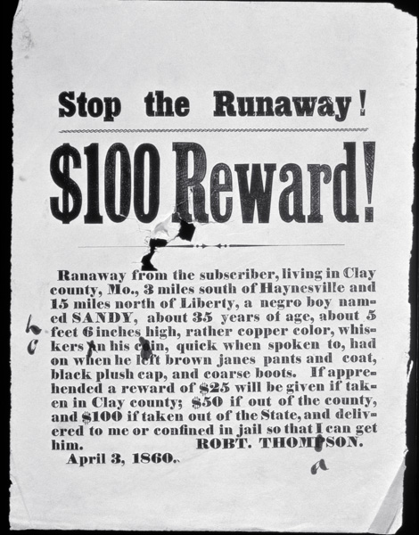 Reward Poster, April 3, 1860 (letterpress broadside) de American School, (19th century)
