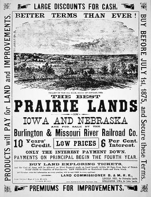 Land sale poster, 1875 (print) de American School, (19th century)