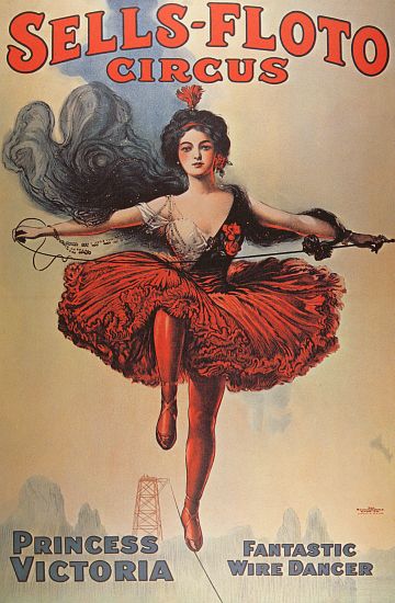 Poster advertising the 'Sells-Floto Circus' de American School, (20th century)