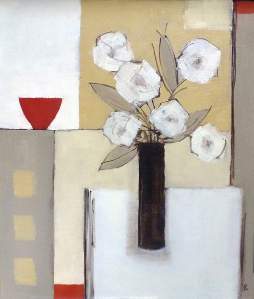 Red Bowl, White Flowers de Ana  Bianchi
