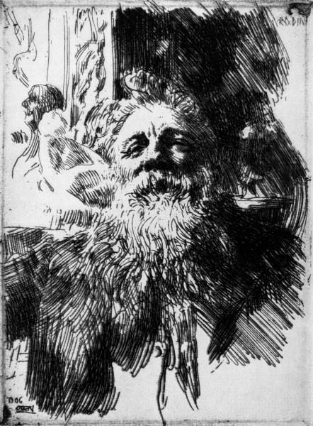 Auguste Rodin / Etch.by A.Zorn / 1906 de Anders Leonard Zorn
