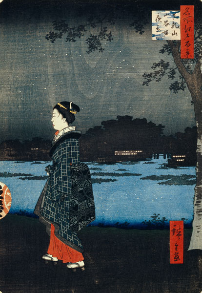 Night View of Matsuchiyama and the San'ya Canal (One Hundred Famous Views of Edo) de Ando oder Utagawa Hiroshige