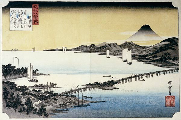 Evening Glow At Seta de Ando oder Utagawa Hiroshige