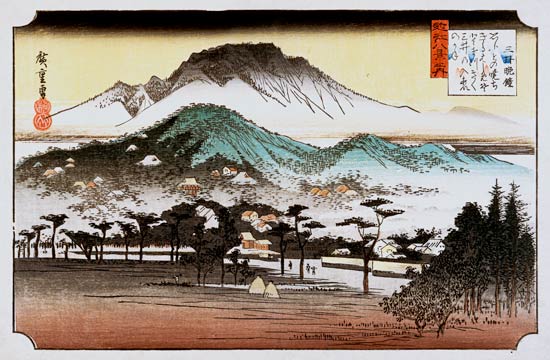 Evening Bell At Mii Temple de Ando oder Utagawa Hiroshige