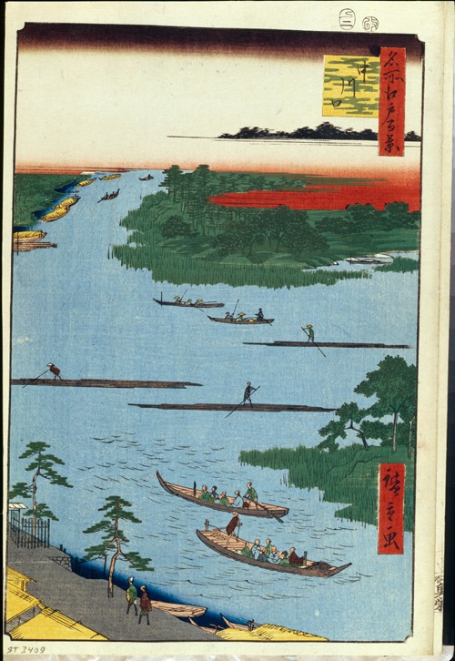 The mouth of the Nakagawa River (One Hundred Famous Views of Edo) de Ando oder Utagawa Hiroshige
