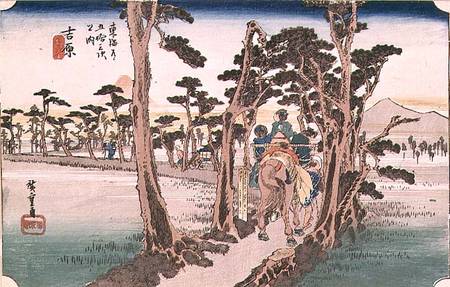Fuji from Yoshiwara from 53 Stations of the Tokaido de Ando oder Utagawa Hiroshige