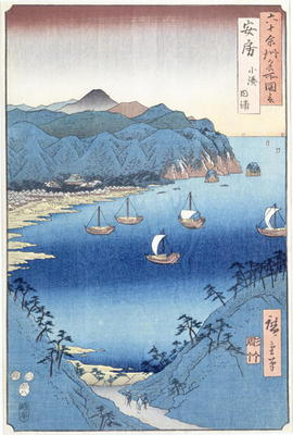 Kominato Bay, Awa Province (woodblock print) de Ando oder Utagawa Hiroshige