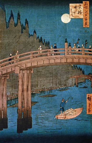 Kyoto bridge moonlight, from the series ''100 Views of Famous Place in Edo'', pub. 1855 de Ando oder Utagawa Hiroshige