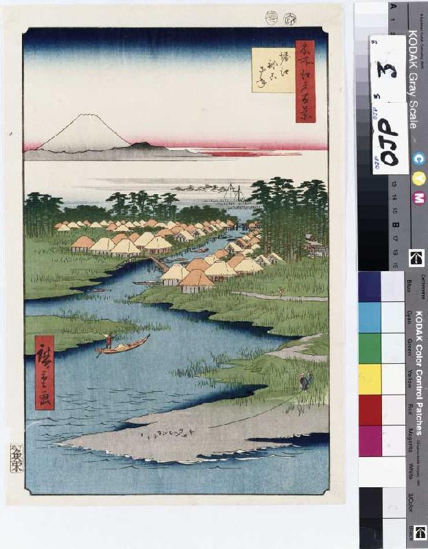 Nekozane bei Horikiri. Aus der Serie: Hundert Ansichten von berühmten Orten in Edo. de Ando oder Utagawa Hiroshige