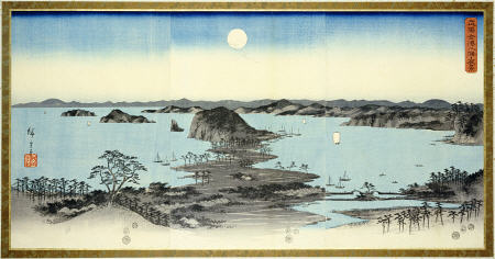 Night View Of Eight Excellent Sceneries Of Kanazawa In Musashi Province de Ando oder Utagawa Hiroshige