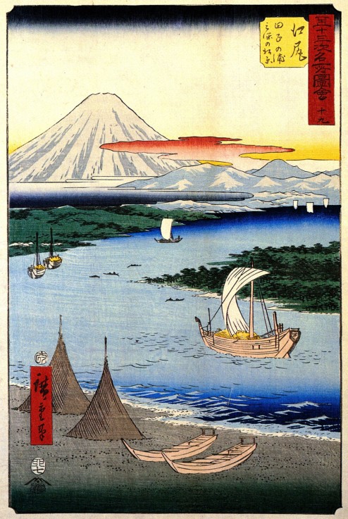 Ejiri Station. The 53 Stations of the Tokaido (Tate-e Edition) de Ando oder Utagawa Hiroshige