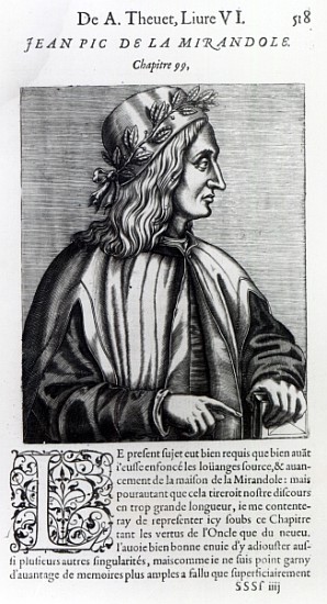 Giovanni Pico della Mirandola, from ''Les Vrais Pourtraits et vies des hommes illustres'' by Andre T de Andre Thevet
