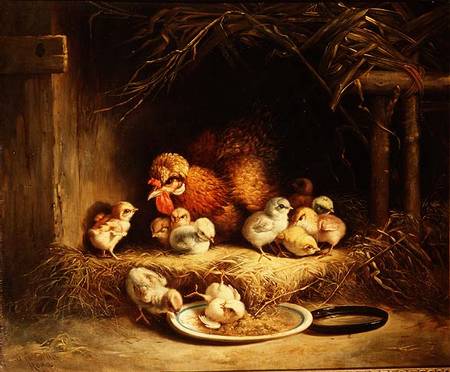 Hen with her Chicks de Andrea Cherubini