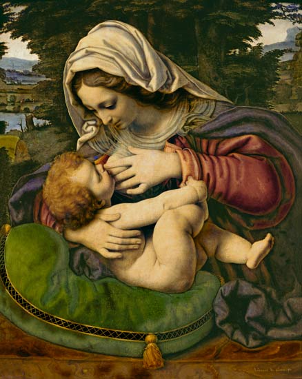 The Madonna with the green cushion de Andrea de Solario
