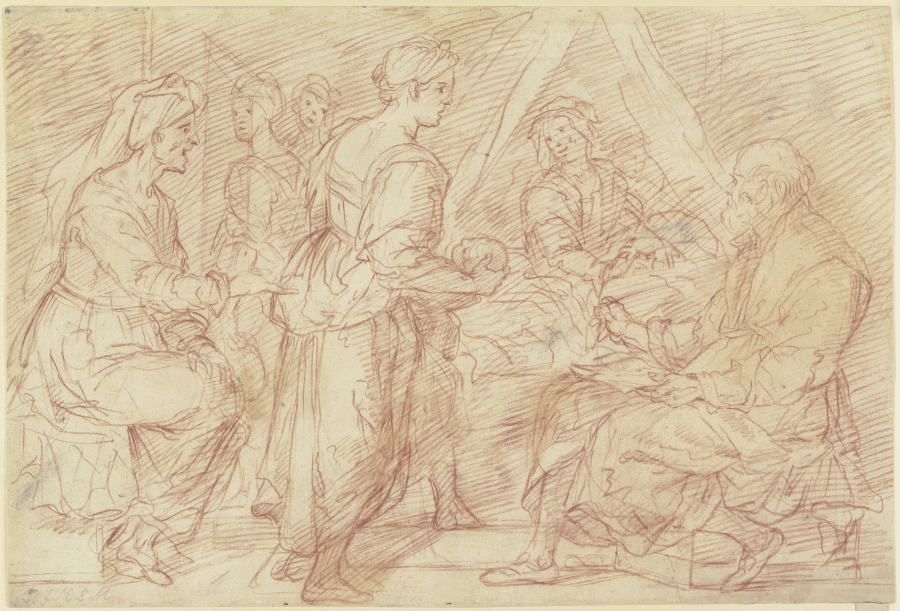 Die Geburt Johannes des Täufers aus dem Wandfresko im Chiostro dello Scalzo, Florenz de Andrea del Sarto