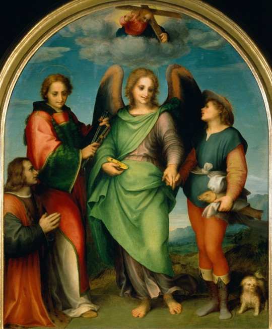 The Archangel Raphael with Tobias, St Lawrence and the Donor, Leonardo di Lorenzo Morelli de Andrea del Sarto