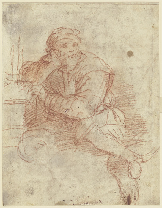 Sitzender Mann mit aufgestütztem Arme de Andrea del Sarto