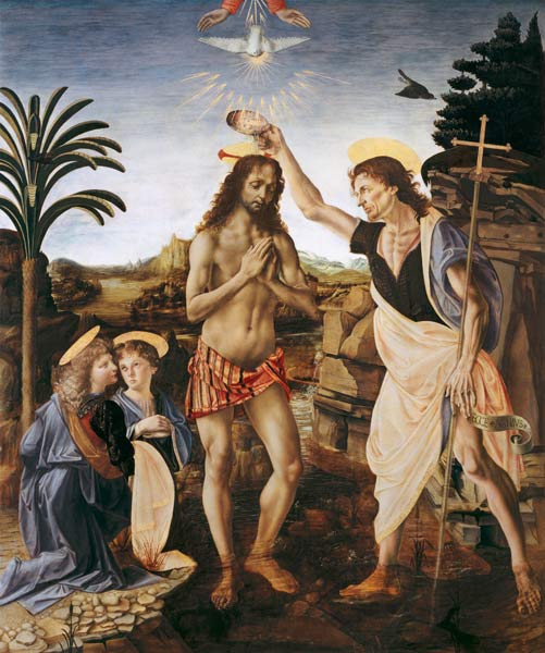 Bautizo de Cristo de Andrea del Verrocchio
