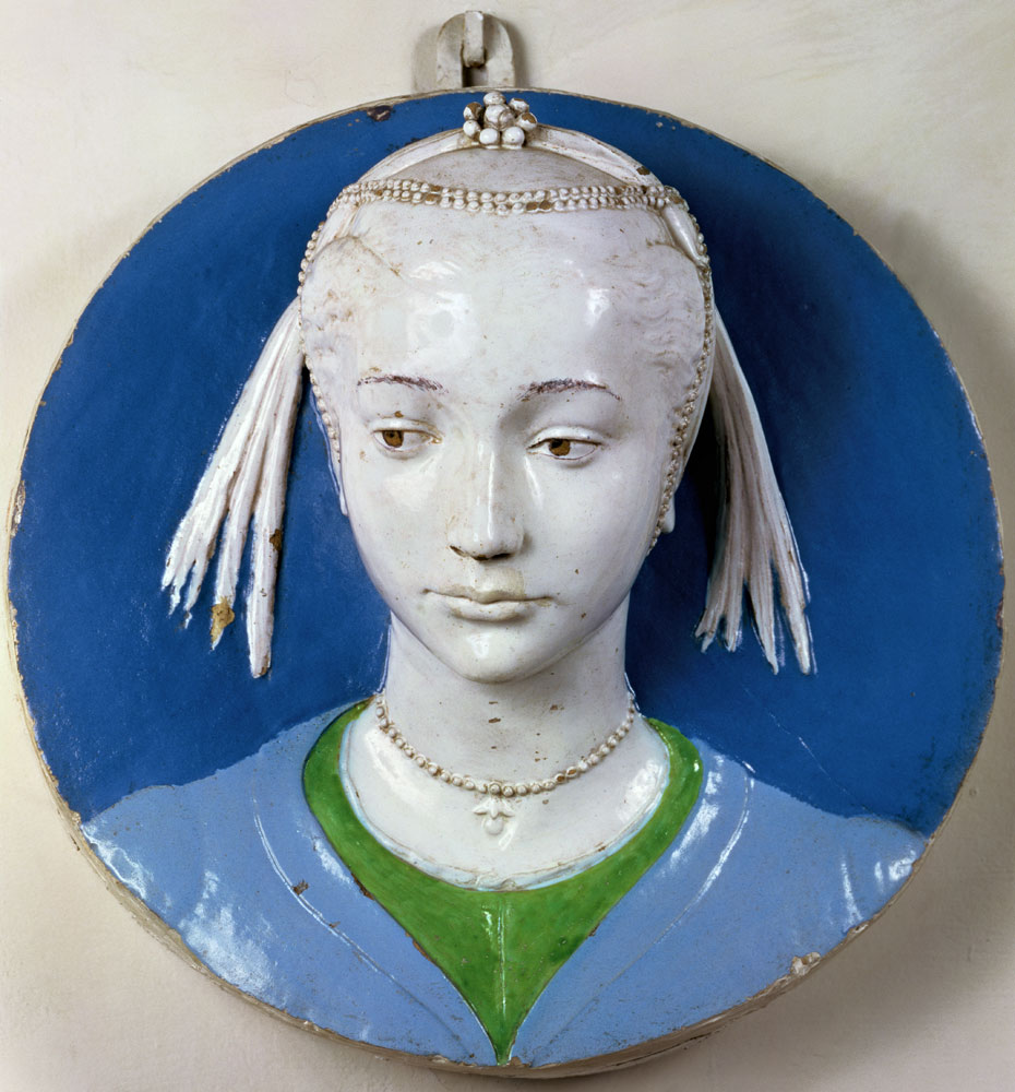 Relief of the head of a lady de Andrea Della Robbia