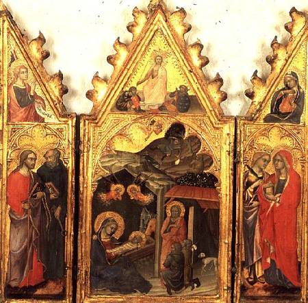 The Annunciation, Nativity and Resurrection de Andrea di Bartolo