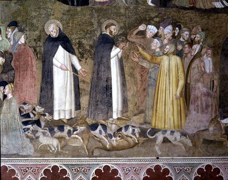 St. Dominic Sending Forth the Hounds and St. Peter Martyr Casting Down the Heretics, from the Spanis de Andrea  di Bonaiuto
