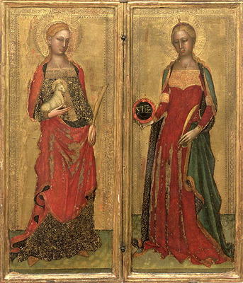 St. Agnes and St. Domitilla (tempera on panel) de Andrea  di Bonaiuto