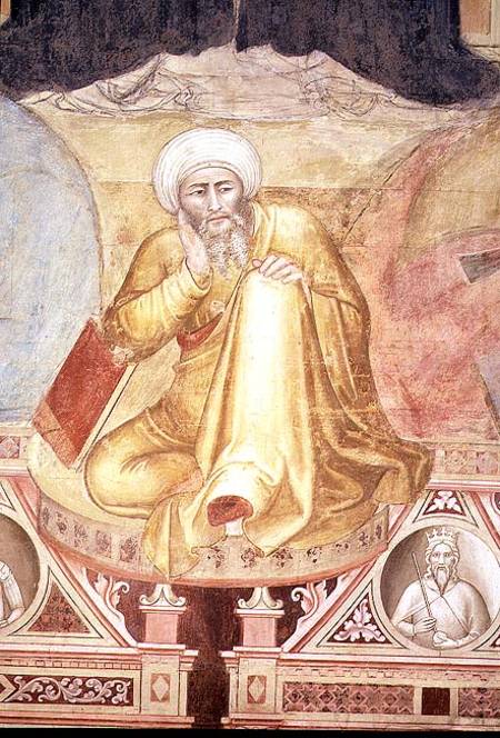 Triumph of St Thomas Aquinas, detail of figure below the throne, from the Spanish Chapel de Andrea  di Bonaiuto