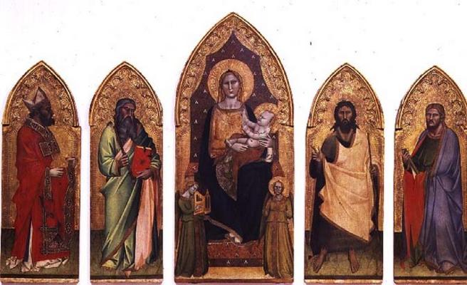 Madonna and Child with Saints (tempera on panel) de Andrea di Cione Orcagna