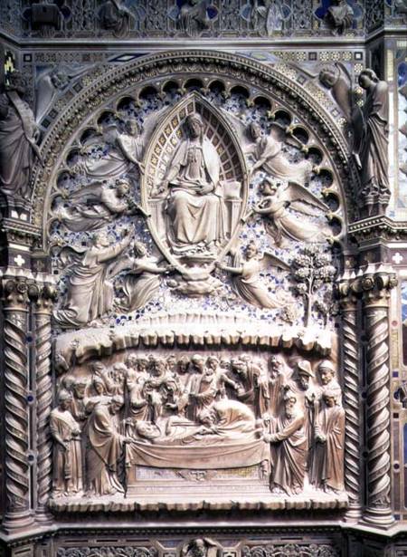 Tabernacle, detail showing the Death and Assumption of the Virgin de Andrea di Cione Orcagna