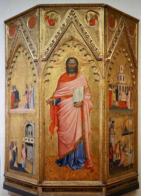 The 'St. Matthew and Scenes from the Life', altarpiece, detail of central panel, c.1367-70 (tempera de Andrea di Cione Orcagna