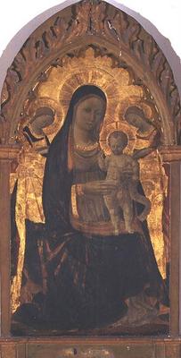 Madonna and Child with Two Angels (tempera on panel) de Andrea  di Giusto Manzini