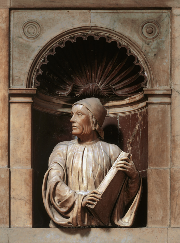Marsilio Ficino, Italian philosopher, bust de Andrea  Ferrucci