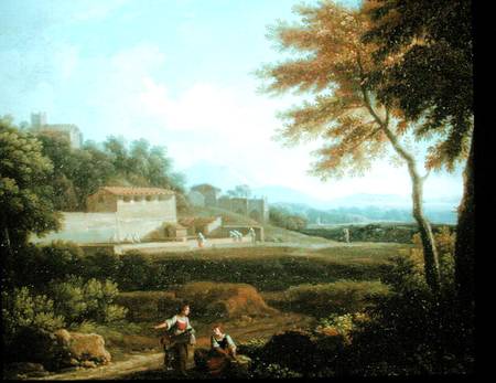 Landscape with Figures at Rest with a Town Beyond de Andrea Locatelli