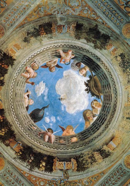 Camera degli Sposi - Ceiling Fresko, Palazzo Ducale, Mantua, Italy? de Andrea Mantegna