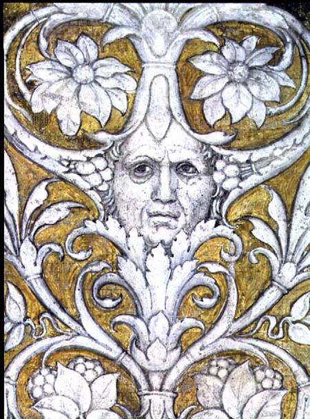 Self portrait incorporated into the decorative frieze of the Camera degli Sposi or Camera Picta de Andrea Mantegna