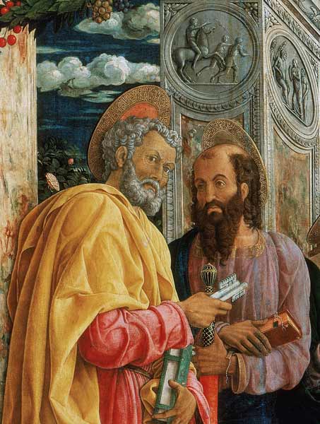 St. Peter and St. Paul, detail from the left panel of the St. Zeno of Verona Altarpiece de Andrea Mantegna