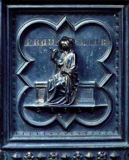Prudence, panel H of the South Doors of the Baptistery of San Giovanni de Andrea Pisano