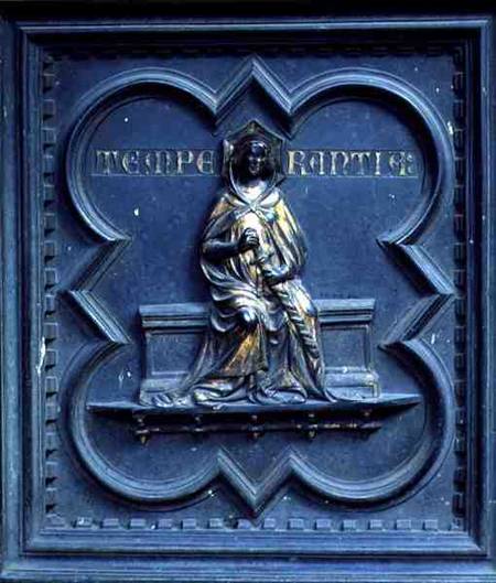 Temperance, panel F of the South Doors of the Baptistery of San Giovanni de Andrea Pisano