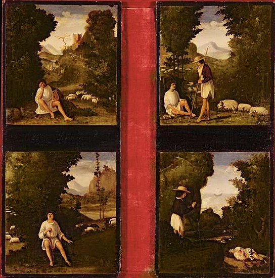 Scenes from Tebaldeo''s Eclogues, c.1505 de Andrea Previtali