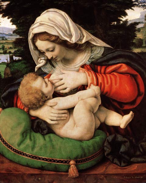 The Virgin of the Green Cushion, 1507-10 de Andrea Solario
