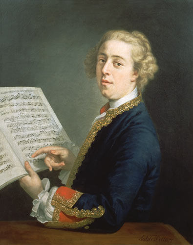 Portrait of Francesco Geminiani (1687-1762), Italian violinist de Andrea Soldi