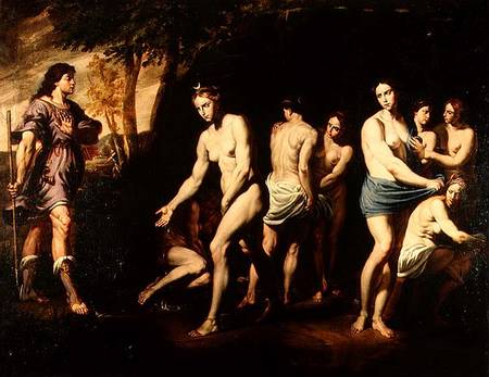 Diana y sus ninfas sorprendidas por Acteón de Andrea Vaccaro