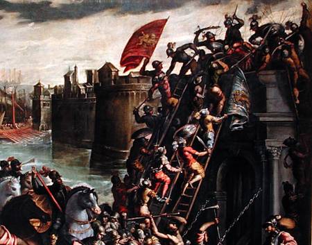 The Crusaders Conquering the City of Zara in 1202  (detail) de Andrea Vicentino