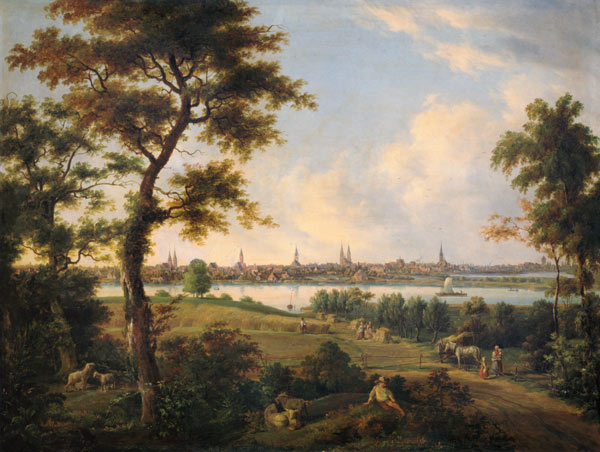 View of Lubeck de Andreas Achenbach